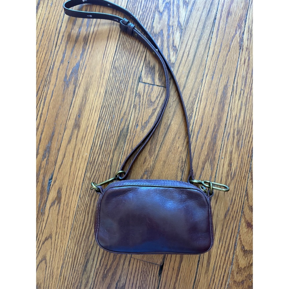 Madewell The Box Leather Carabiner Mini Crossbody Bag Espresso Bean OS - Picture 3 of 10